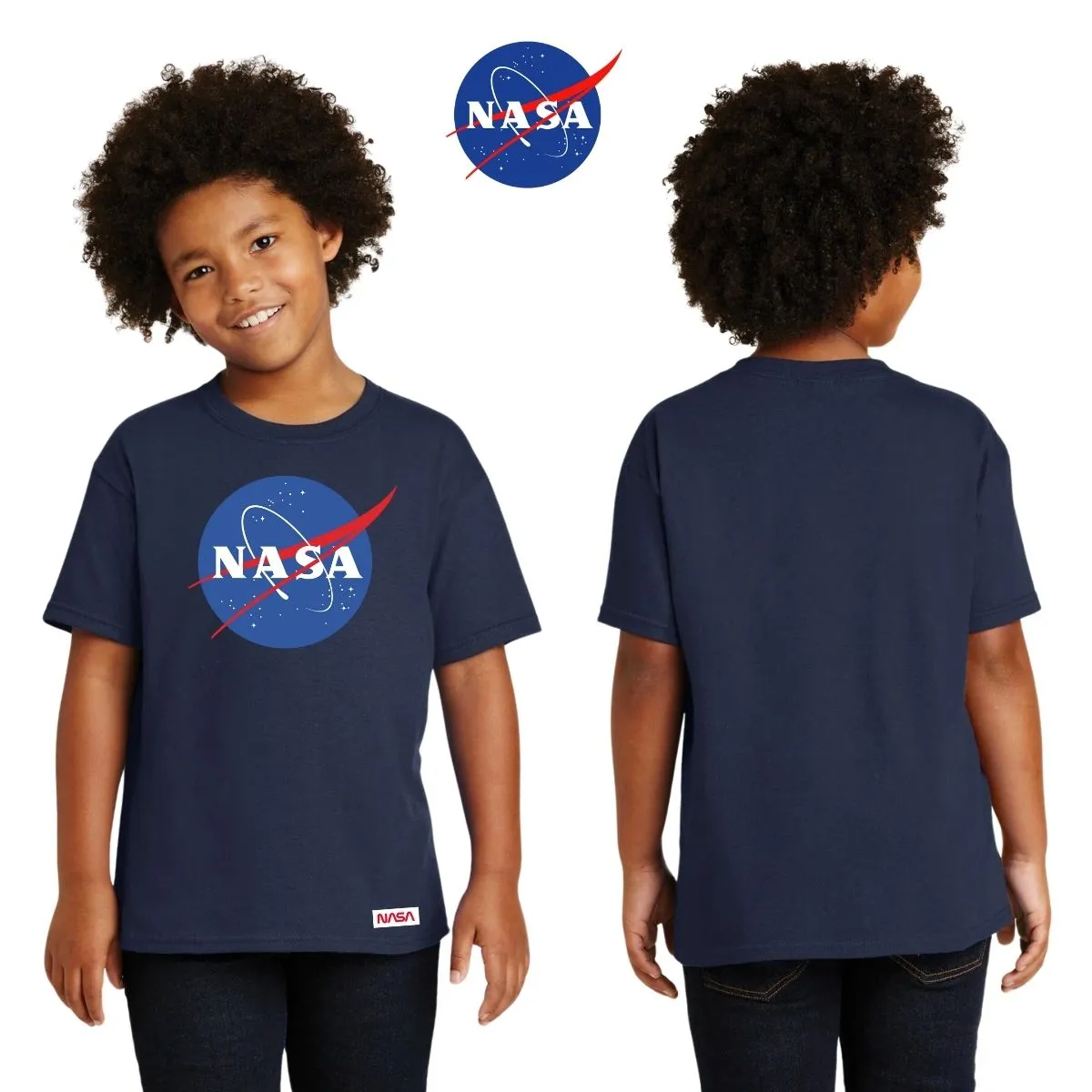 Playera Nios Nasa Logo Azul