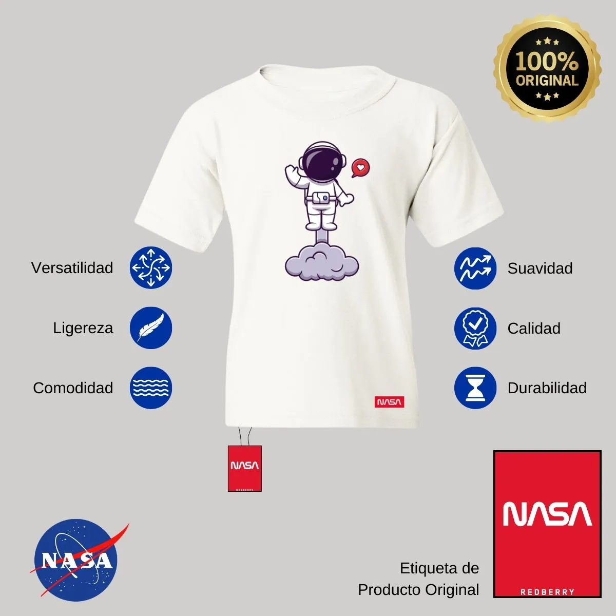 Playera Nios Nasa Nasa Astronauta Volando