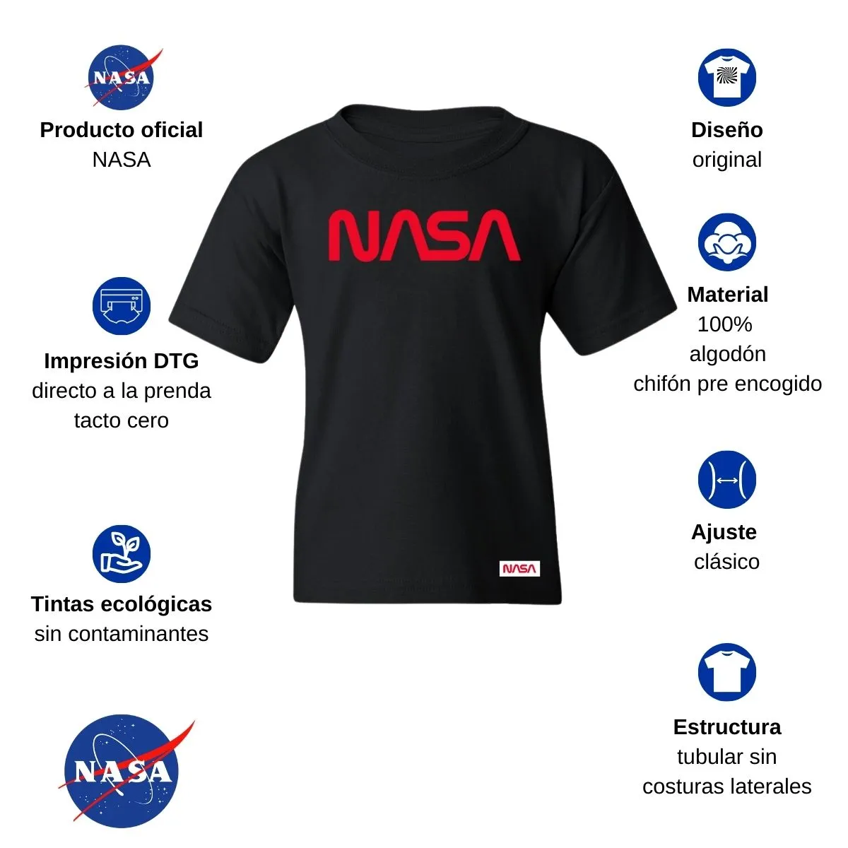 Playera Nios Nasa Worm Red