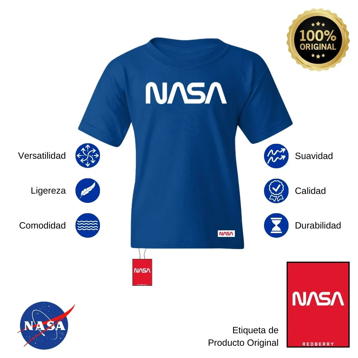 Playera Nios Nasa Worm Red