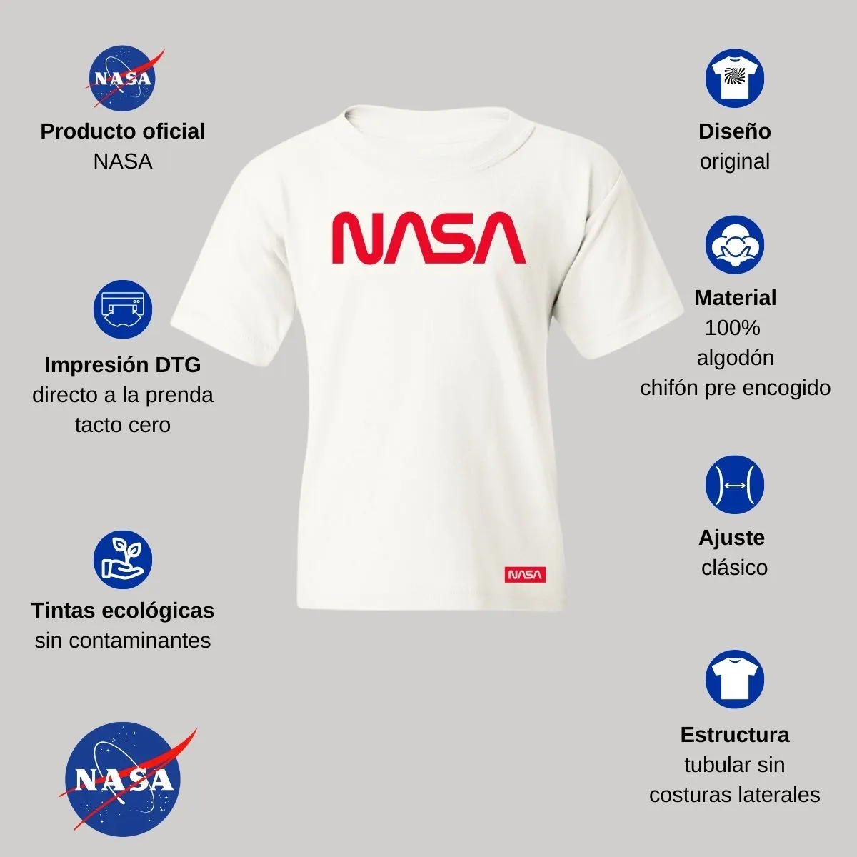 Playera Nios Nasa Worm Red