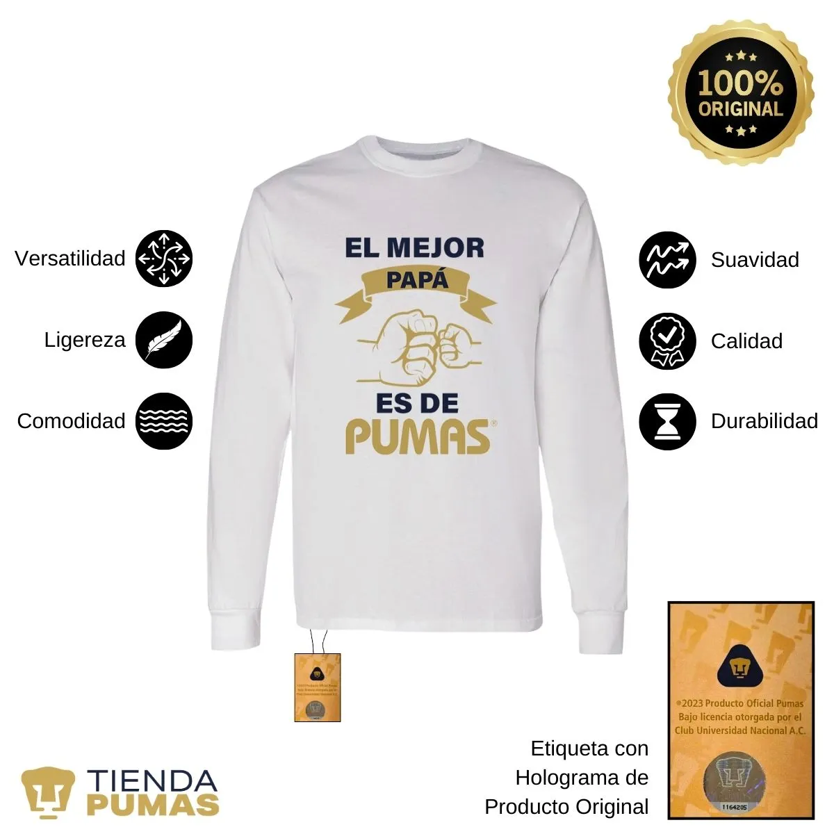 Playera Pumas Hombre El Mejor Papá Es De Pumas OD77426