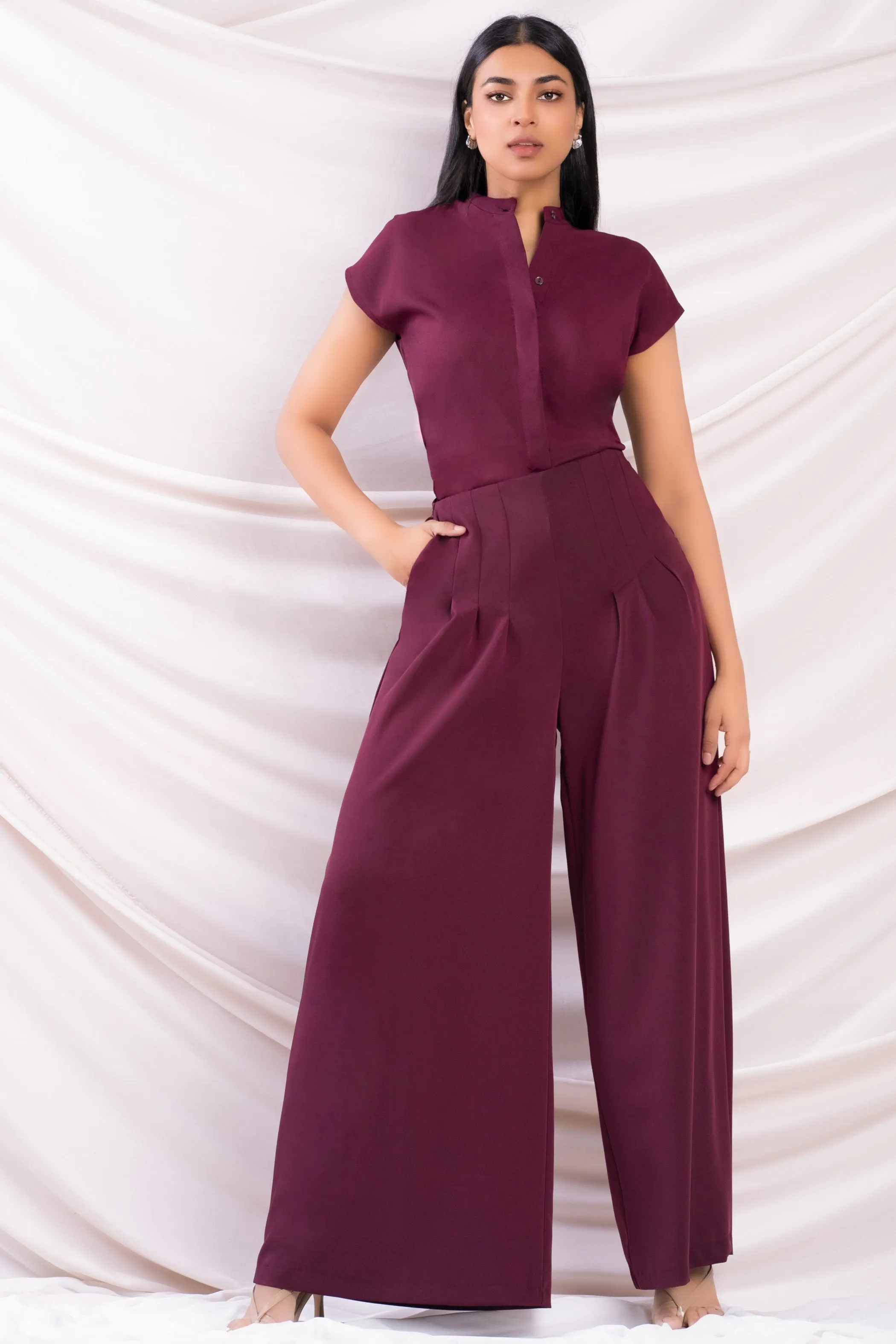 Pleated Wide Leg Pant