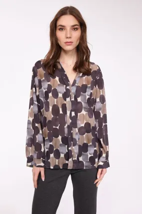 POLKA DOT PRINTED BLOUSE - PISTACHE