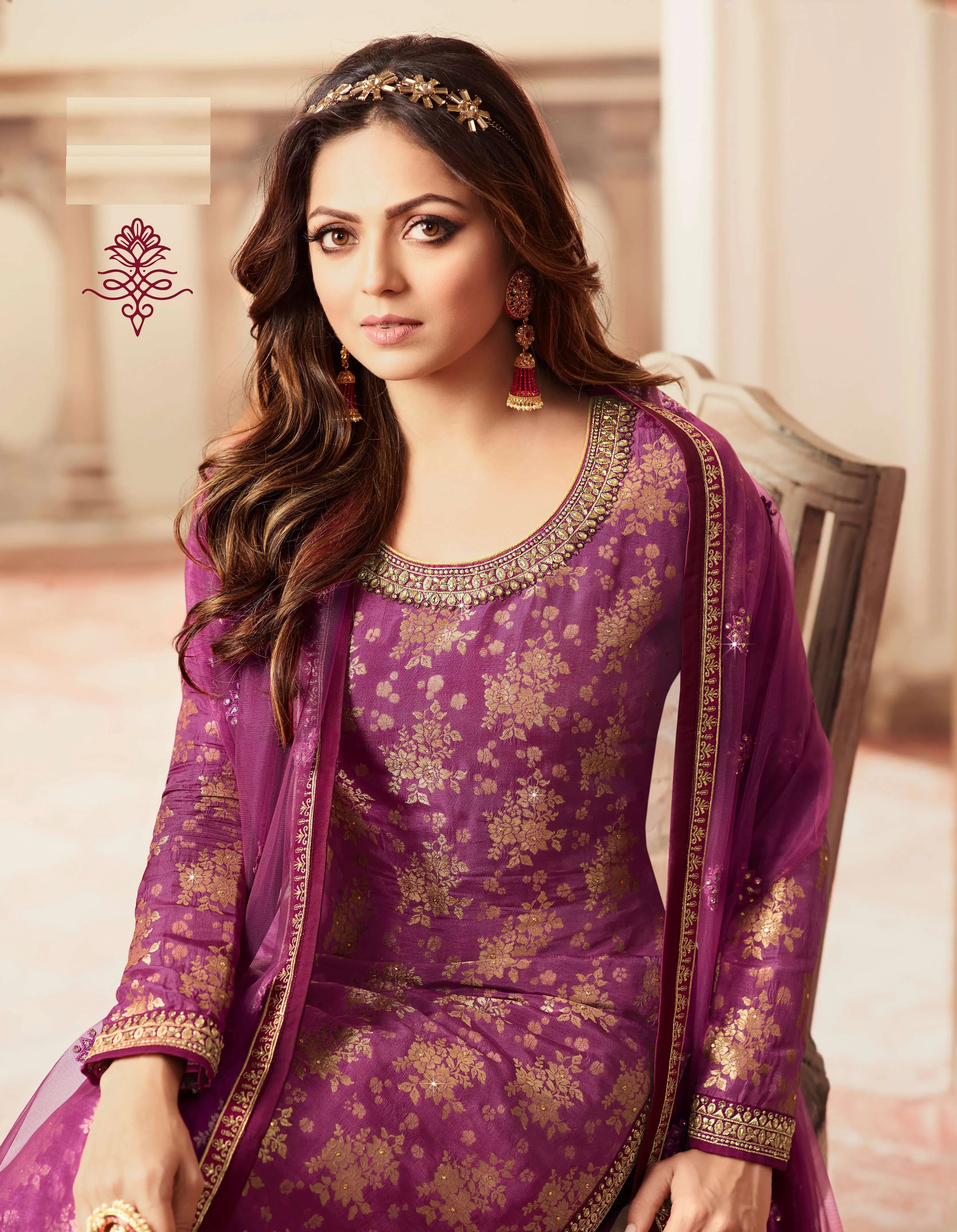 Purple Grand Party Wear Designer Plazzo Suit