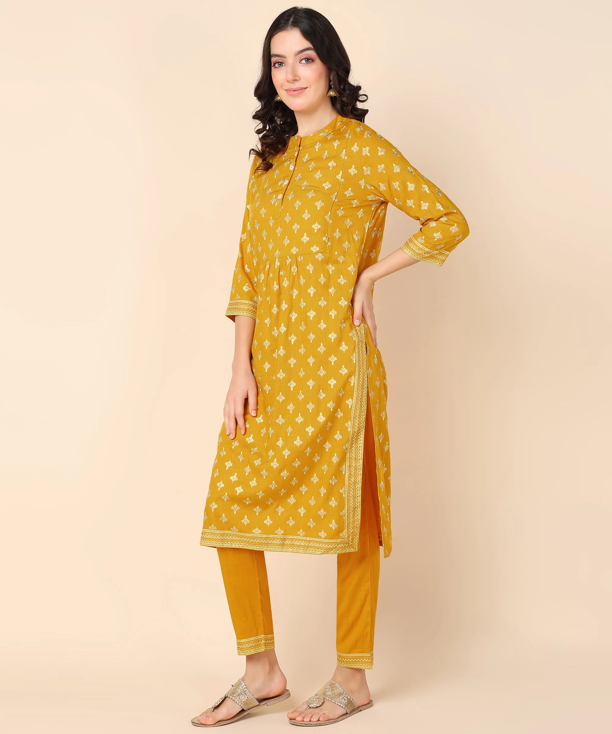 Radiant Yellow Maternity Kurti Pant Set