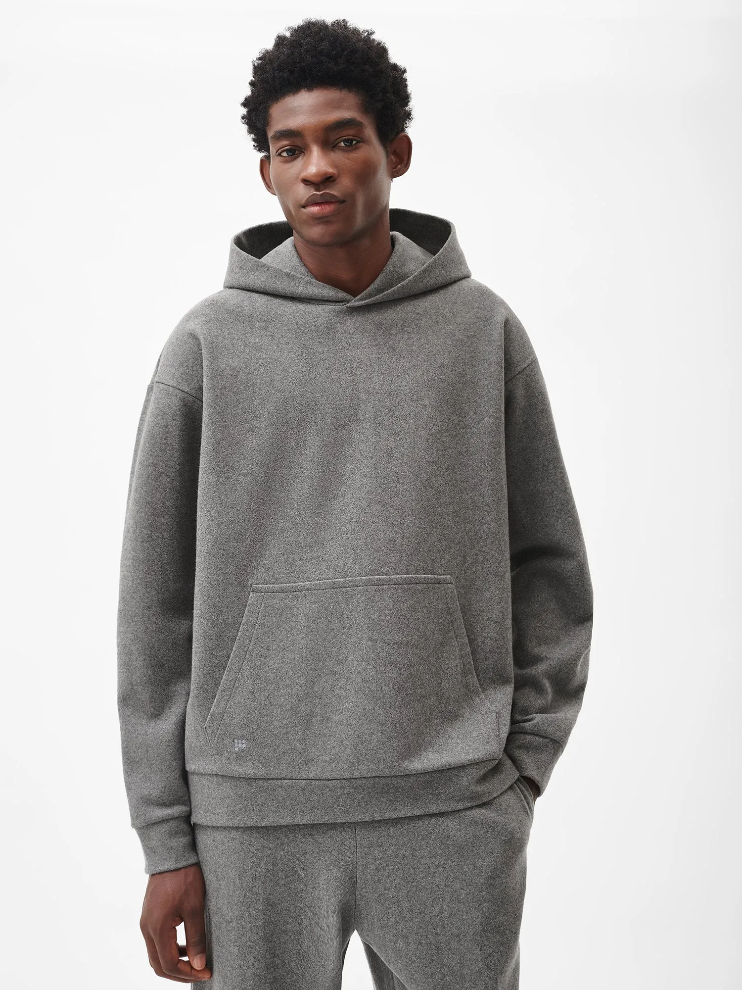 Recycled Wool Jersey Hoodie—volcanic grey