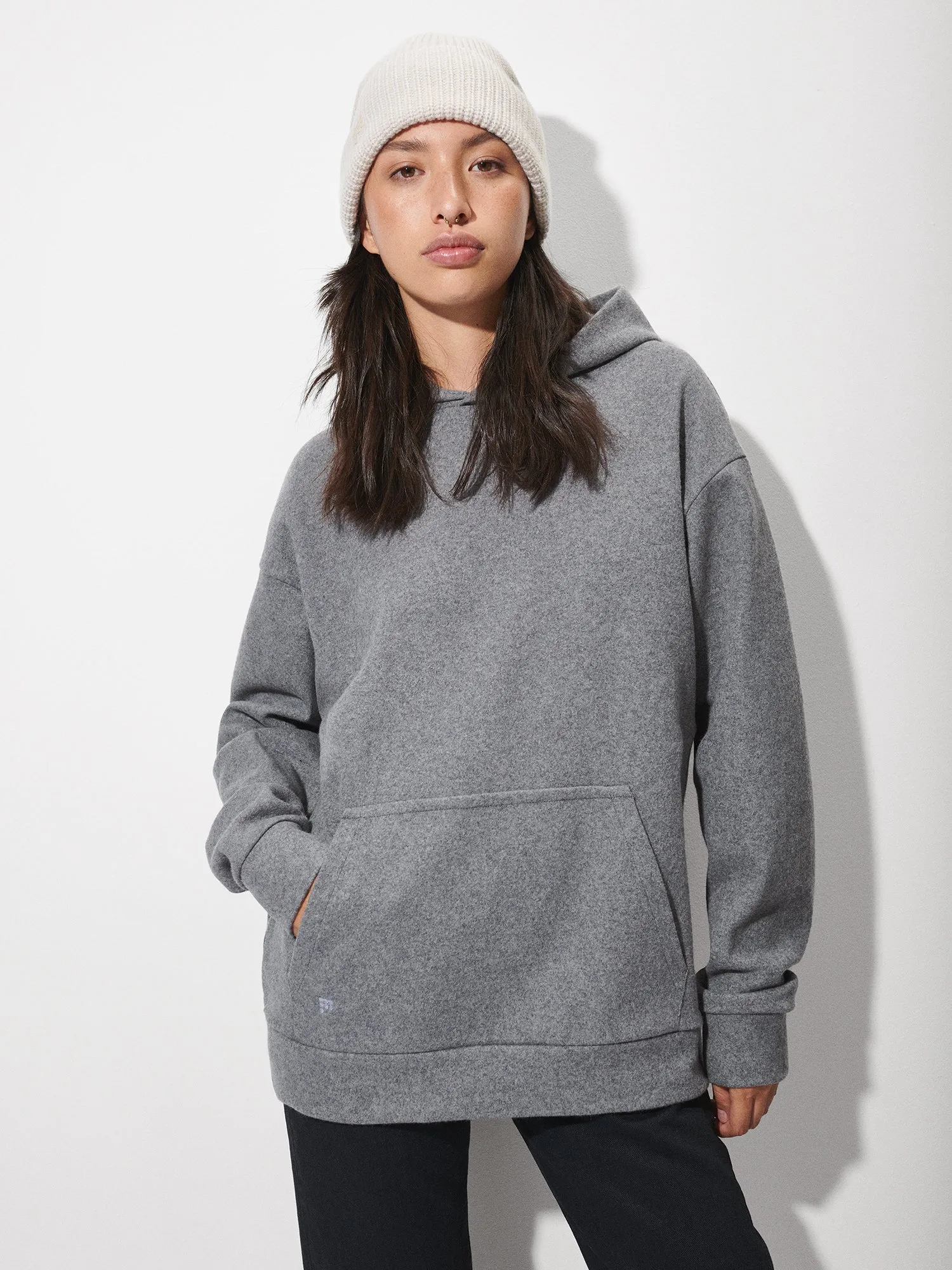 Recycled Wool Jersey Hoodie—volcanic grey