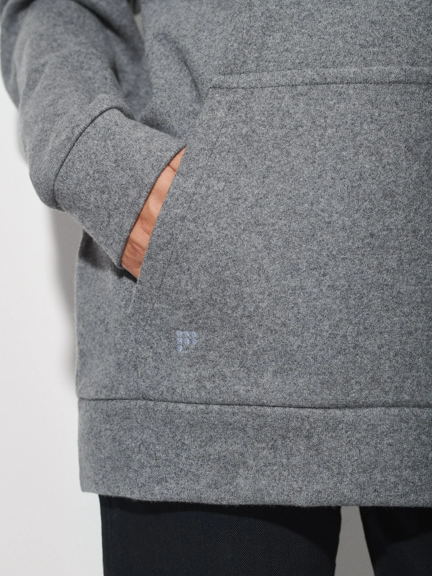 Recycled Wool Jersey Hoodie—volcanic grey