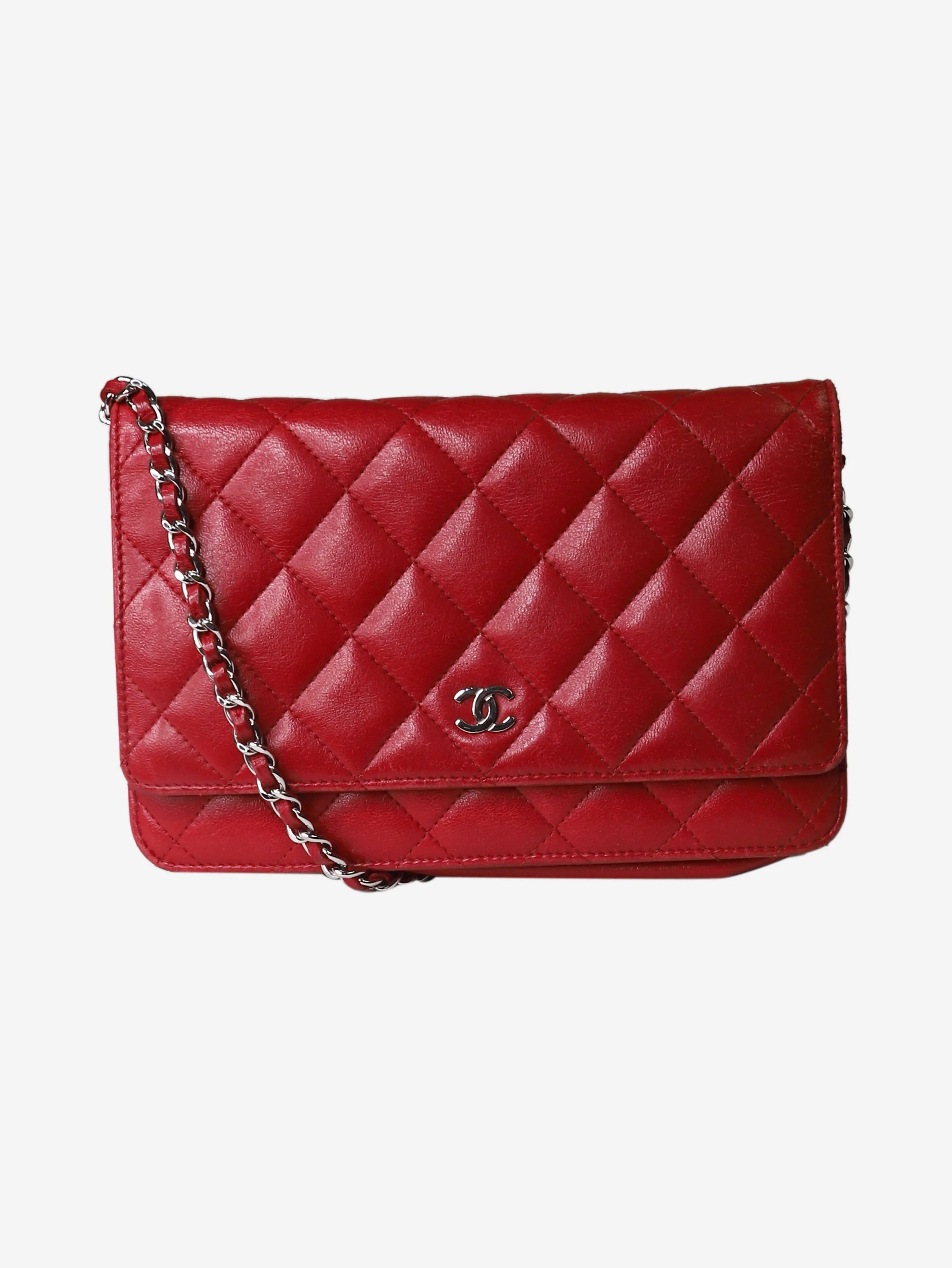 Red lambskin 2014 Wallet On Chain