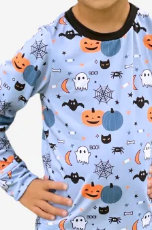 Simply Soft Long Sleeve Crew & Slim Lounge Bottom - Glacier Halloween