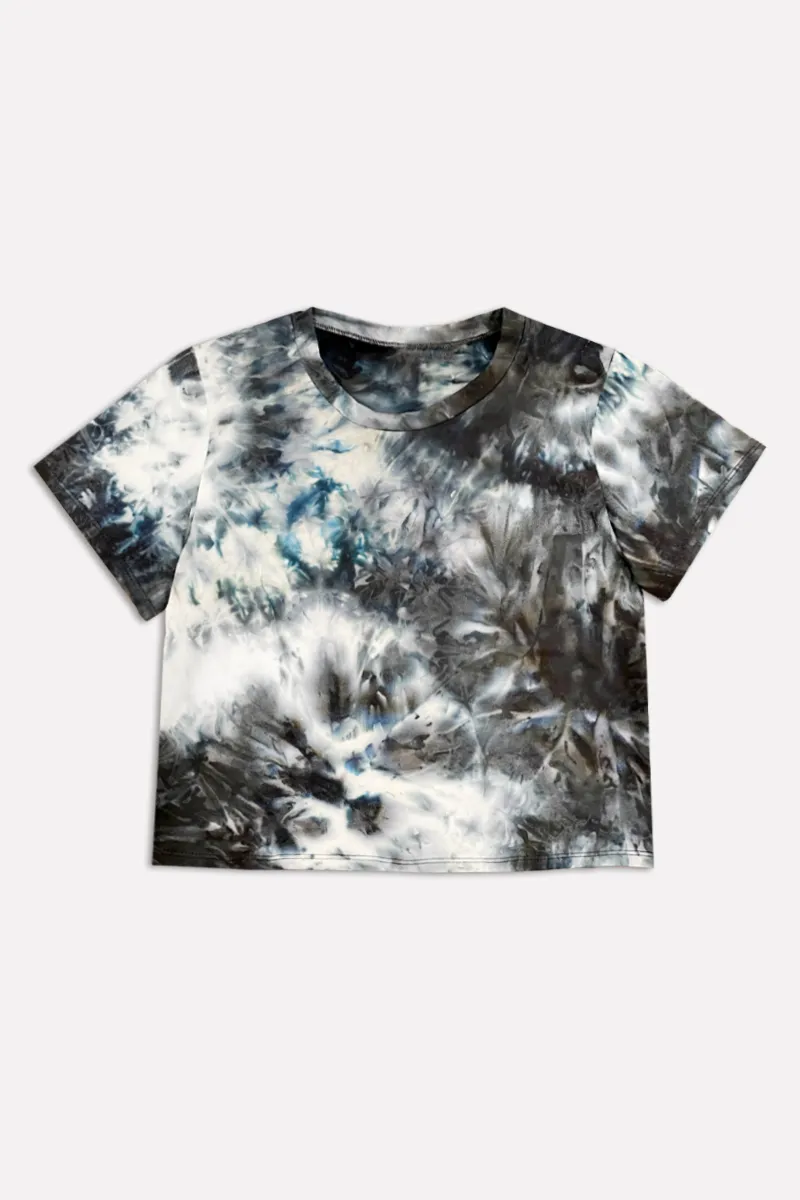 Simply Soft Short Sleeve Easy Tee - Black White Tie Dye