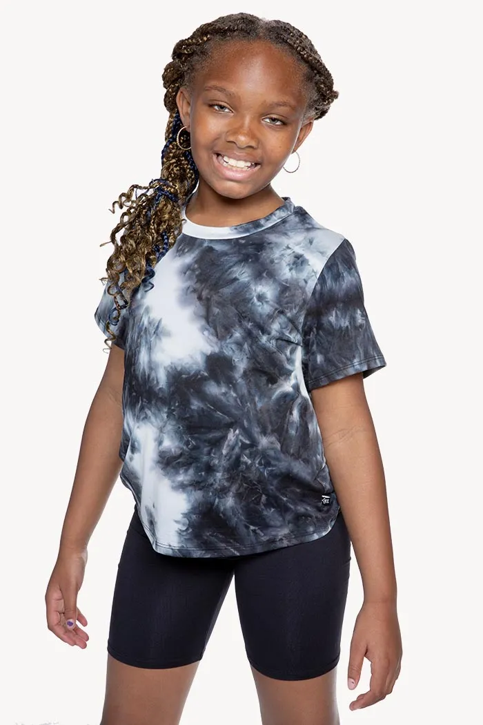 Simply Soft Short Sleeve Easy Tee - Black White Tie Dye