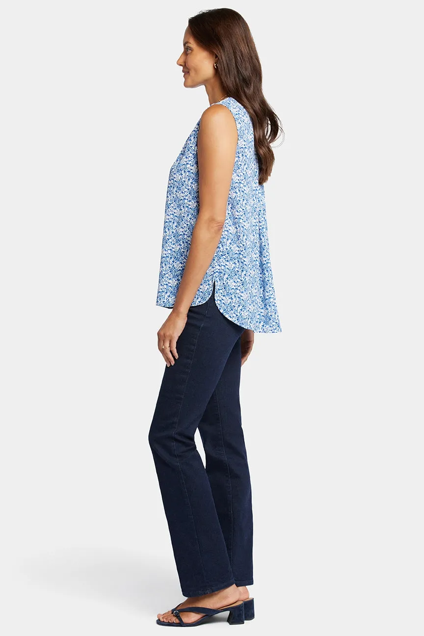 Sleeveless Pintuck Blouse Bloemenprint | Olenia