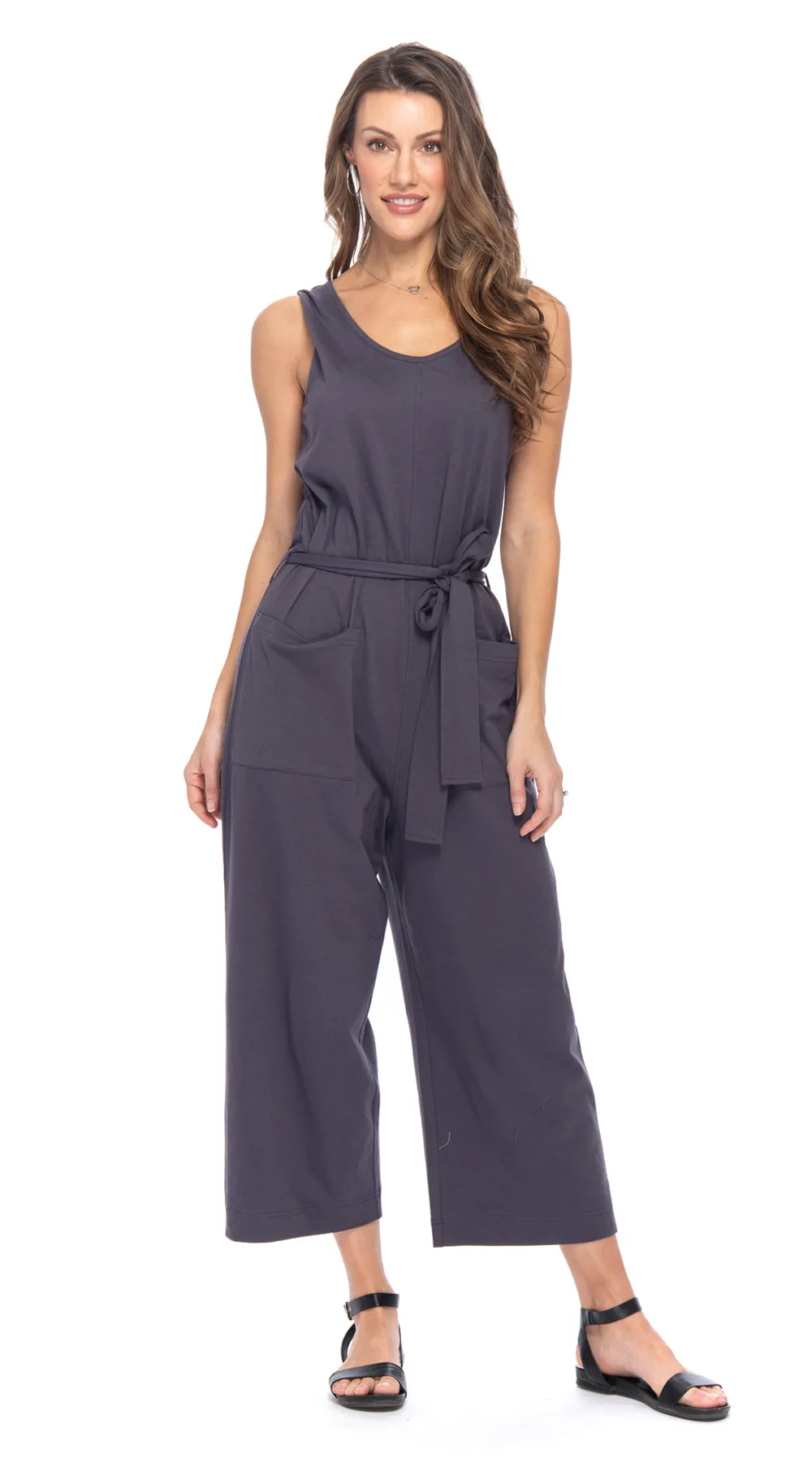 Taylor Jumpsuit - black/sage - organic cotton