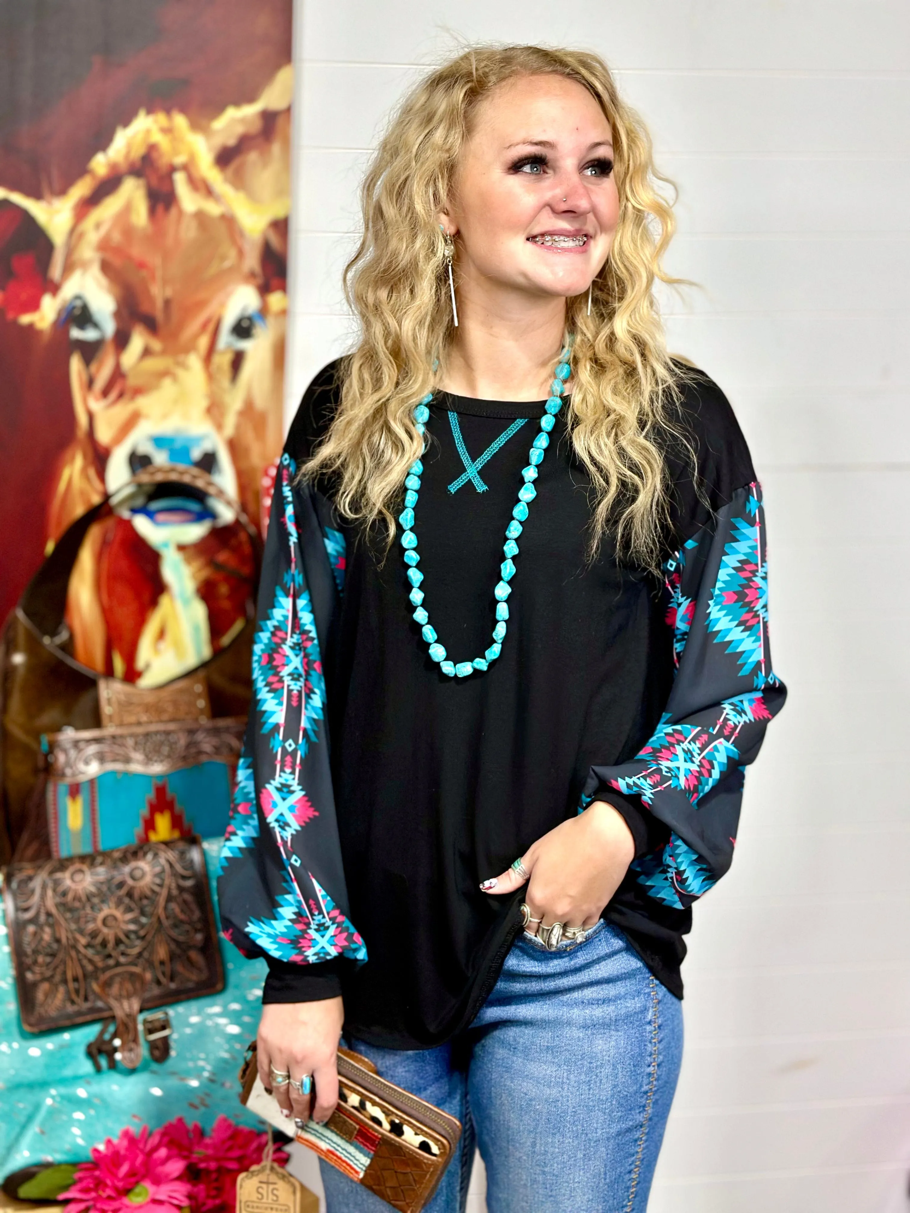 The Las Vegas Day Tribal Sleeve Top