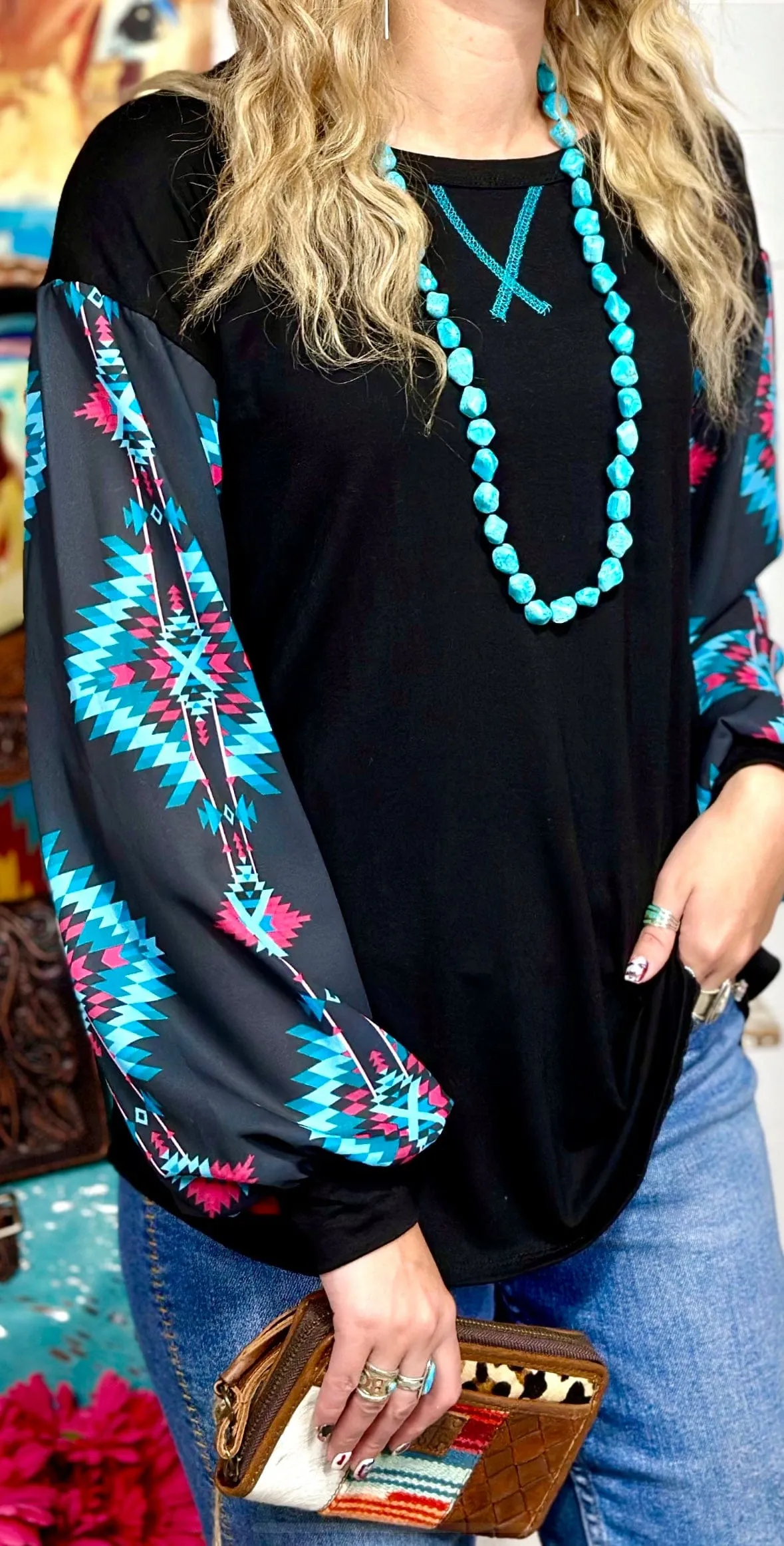 The Las Vegas Day Tribal Sleeve Top