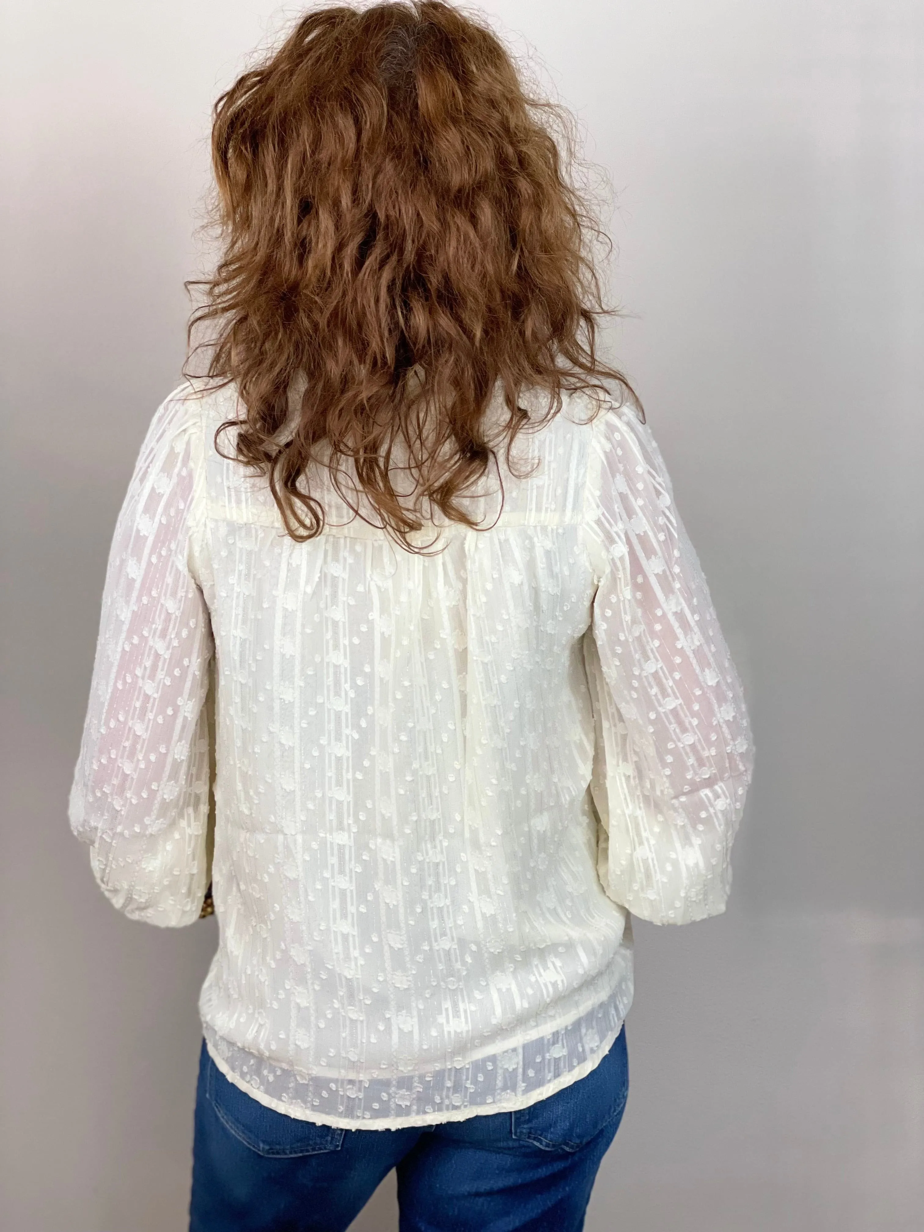 Tie Front Blouse in Cream