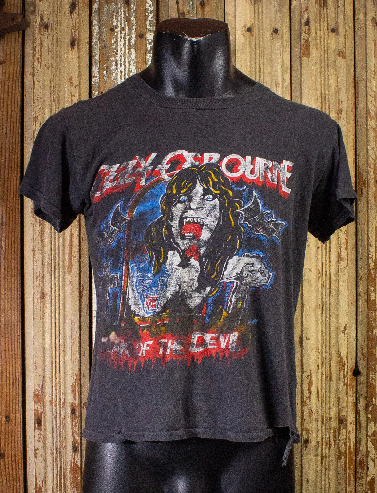 Vintage Ozzy Osborne Speak of The Devil Concert T Shirt 1983 Black Small