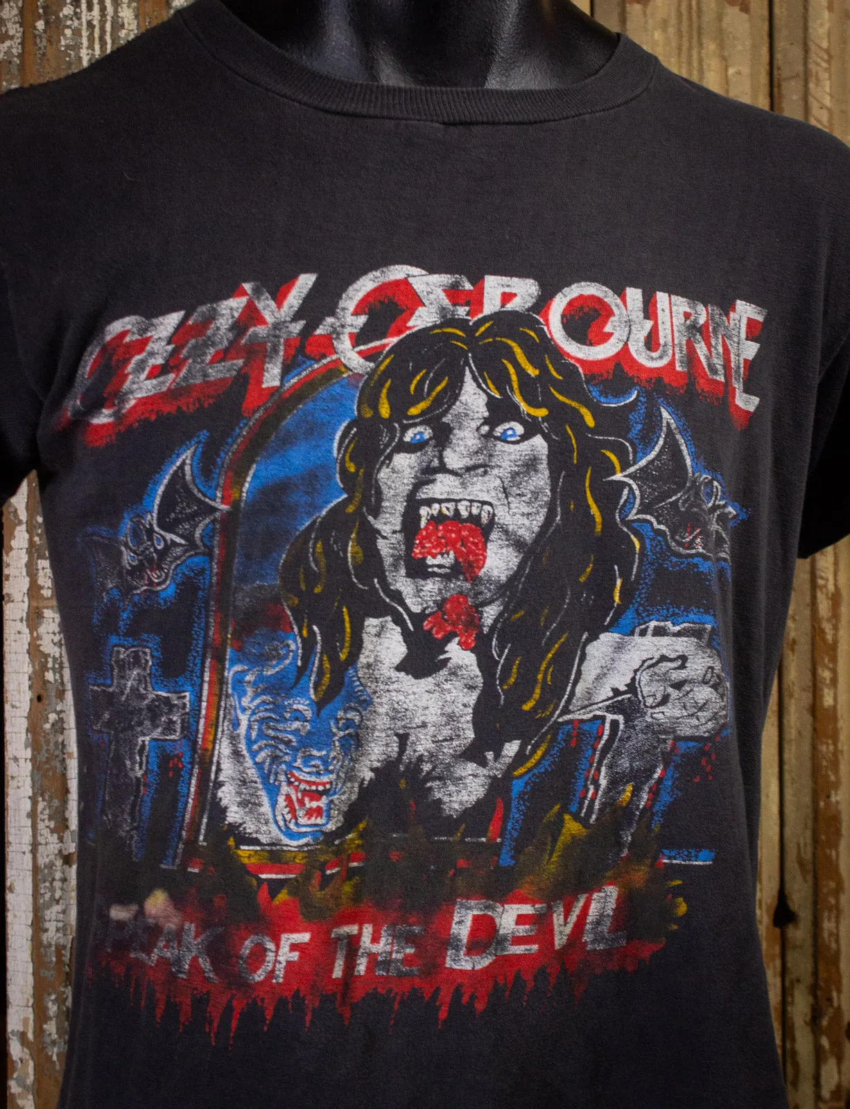 Vintage Ozzy Osborne Speak of The Devil Concert T Shirt 1983 Black Small