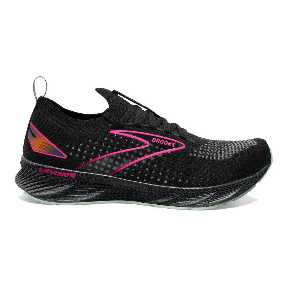 Women's Brooks Levitate StealthFit 6, Black/Pink, 11 B Medium